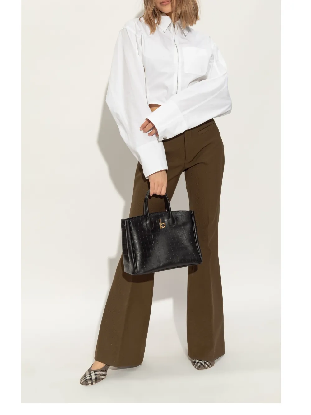 Burberry 45mm Check-pattern Pumps In Nude
