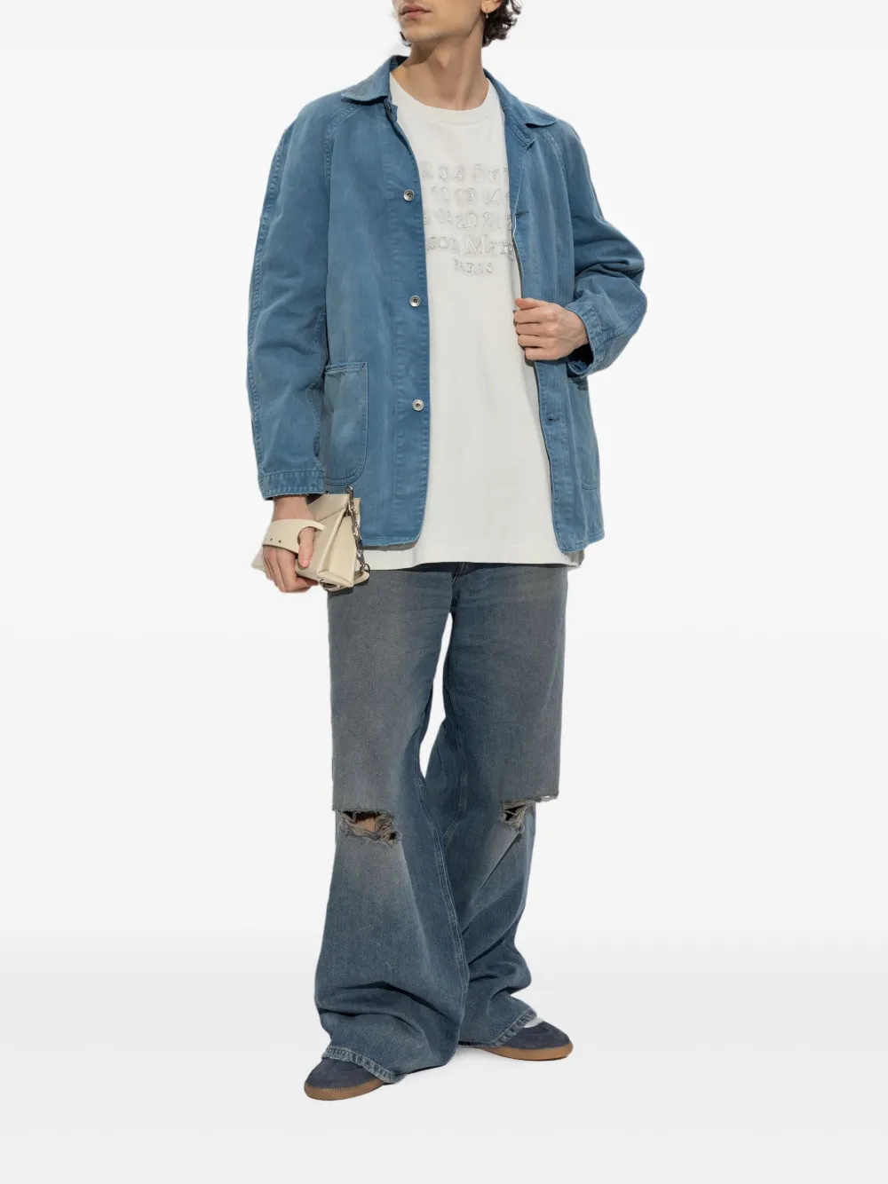 Maison Margiela cotton shirt jacket - Blauw