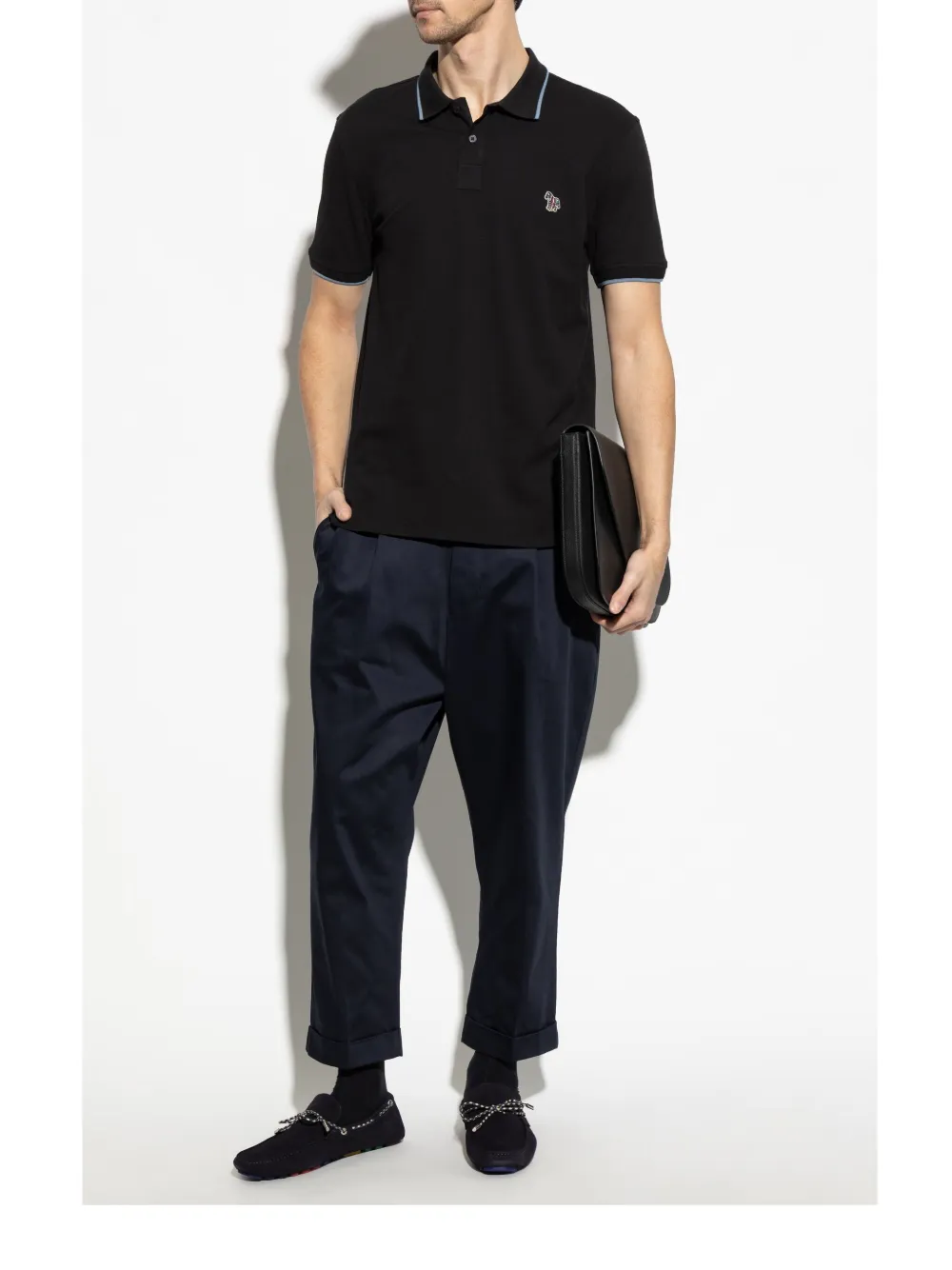 PS Paul Smith Poloshirt met logopatch - Zwart