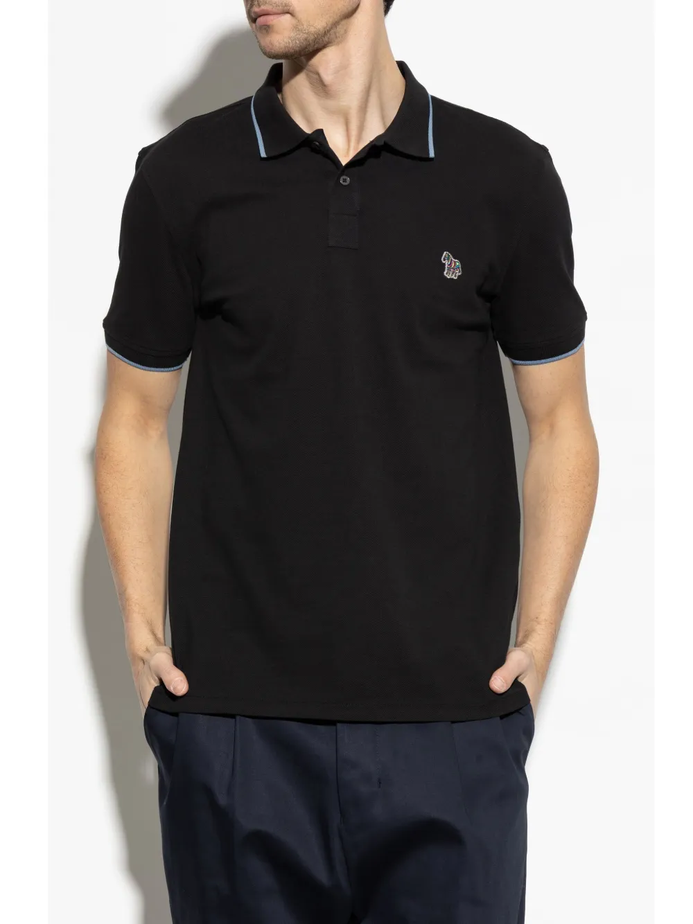 PS Paul Smith Poloshirt met logopatch Zwart