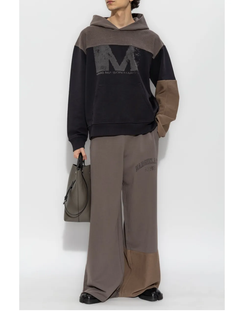 MM6 Maison Margiela logo-print hoodie - Zwart