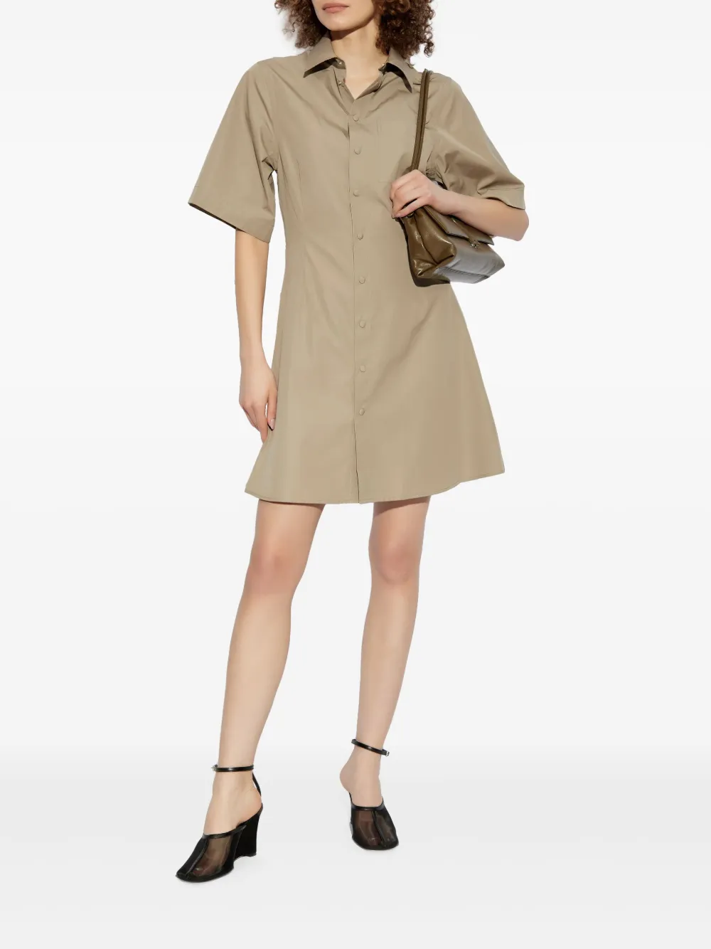 AMI Paris cotton shirt dress - Beige