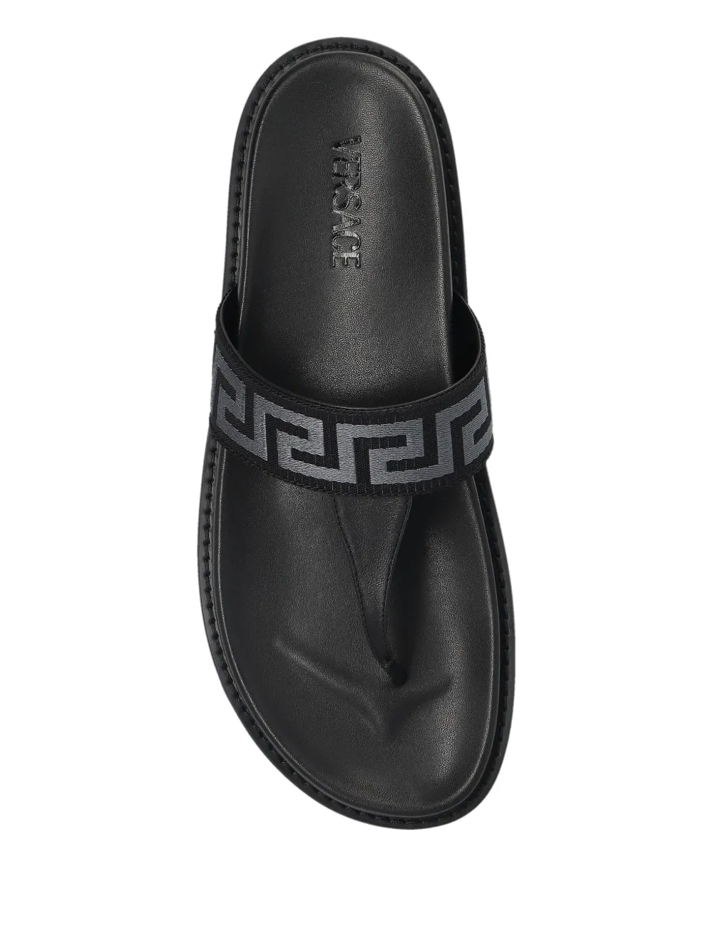 Versace Greca-patterned flip flops Black