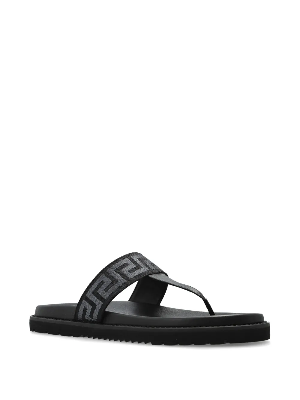 Versace Greca-patterned flip flops Black