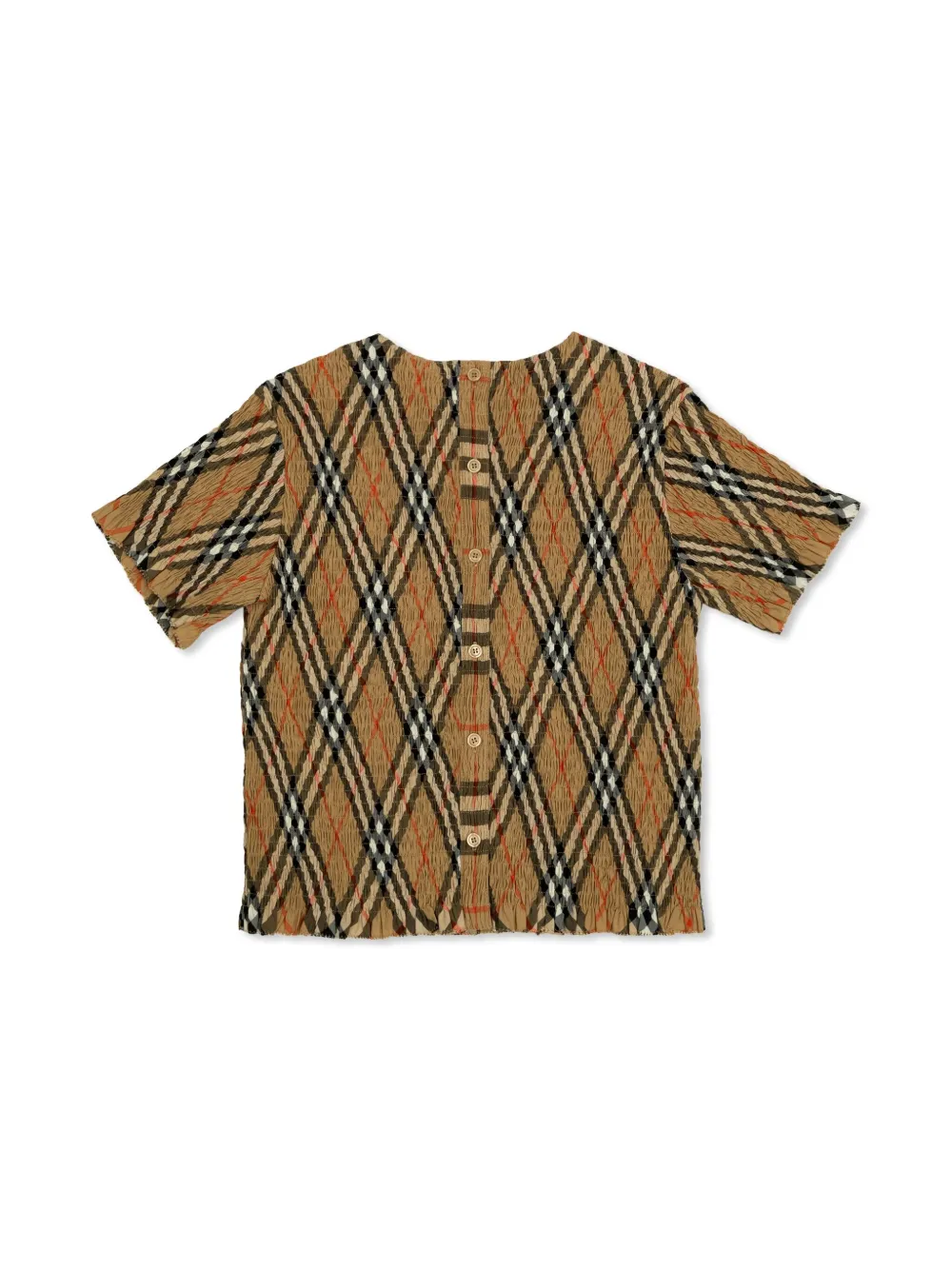 Burberry Kids check-print ruched t-shirt - Bruin