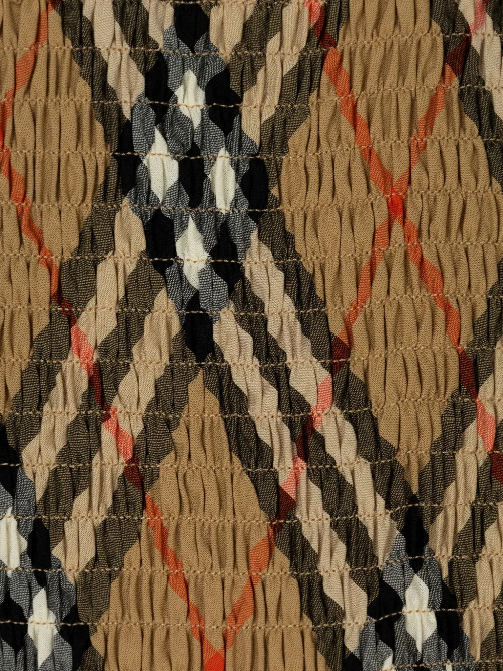Burberry Kids Geruit T-shirt met ruches Bruin