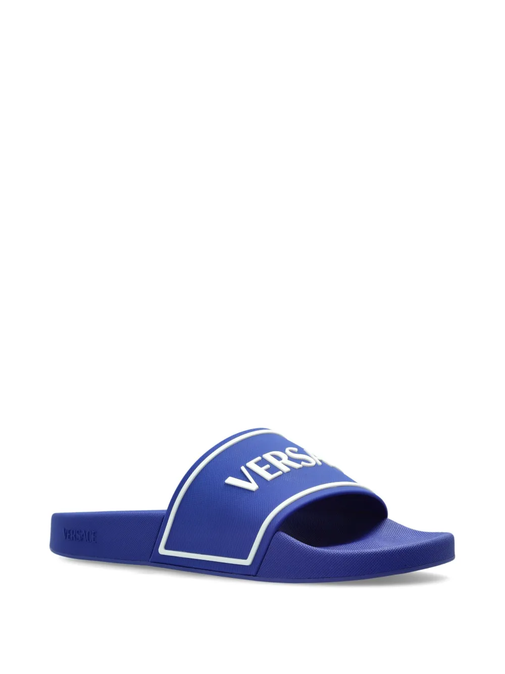 Versace logo-embossed pool slides Blue