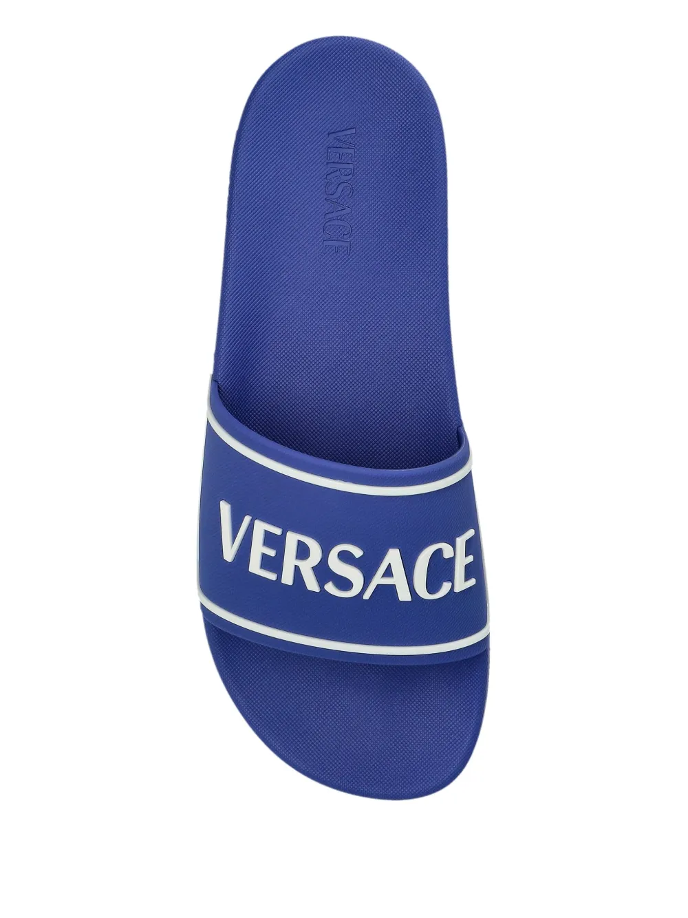 Versace logo-embossed pool slides Blue