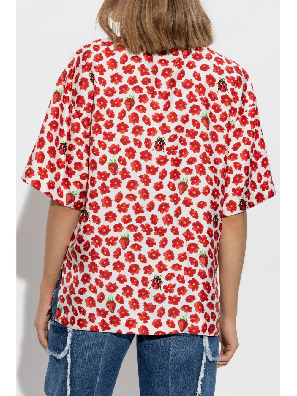 Versace Strawberry Garden zijden blouse Wit