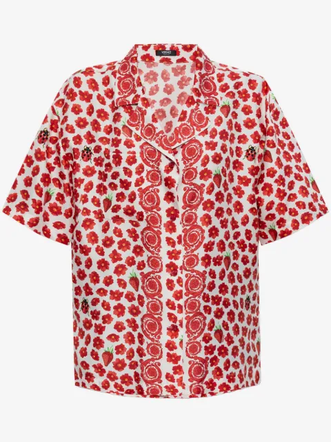 Versace Strawberry Garden silk shirt