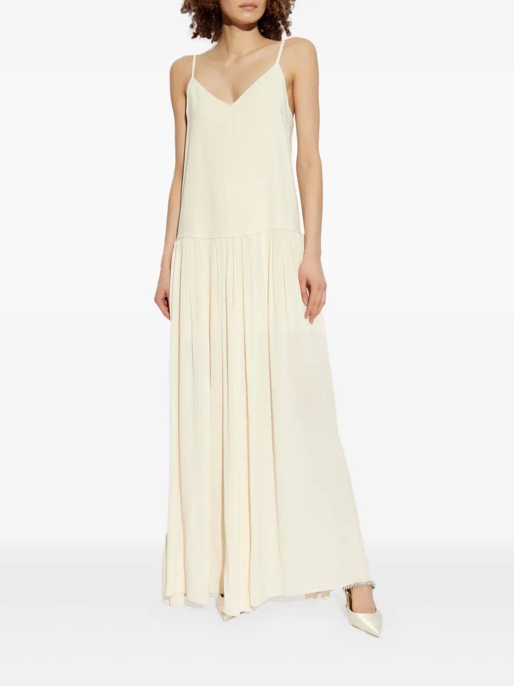 Forte Forte pleat-detail maxi dress - Beige