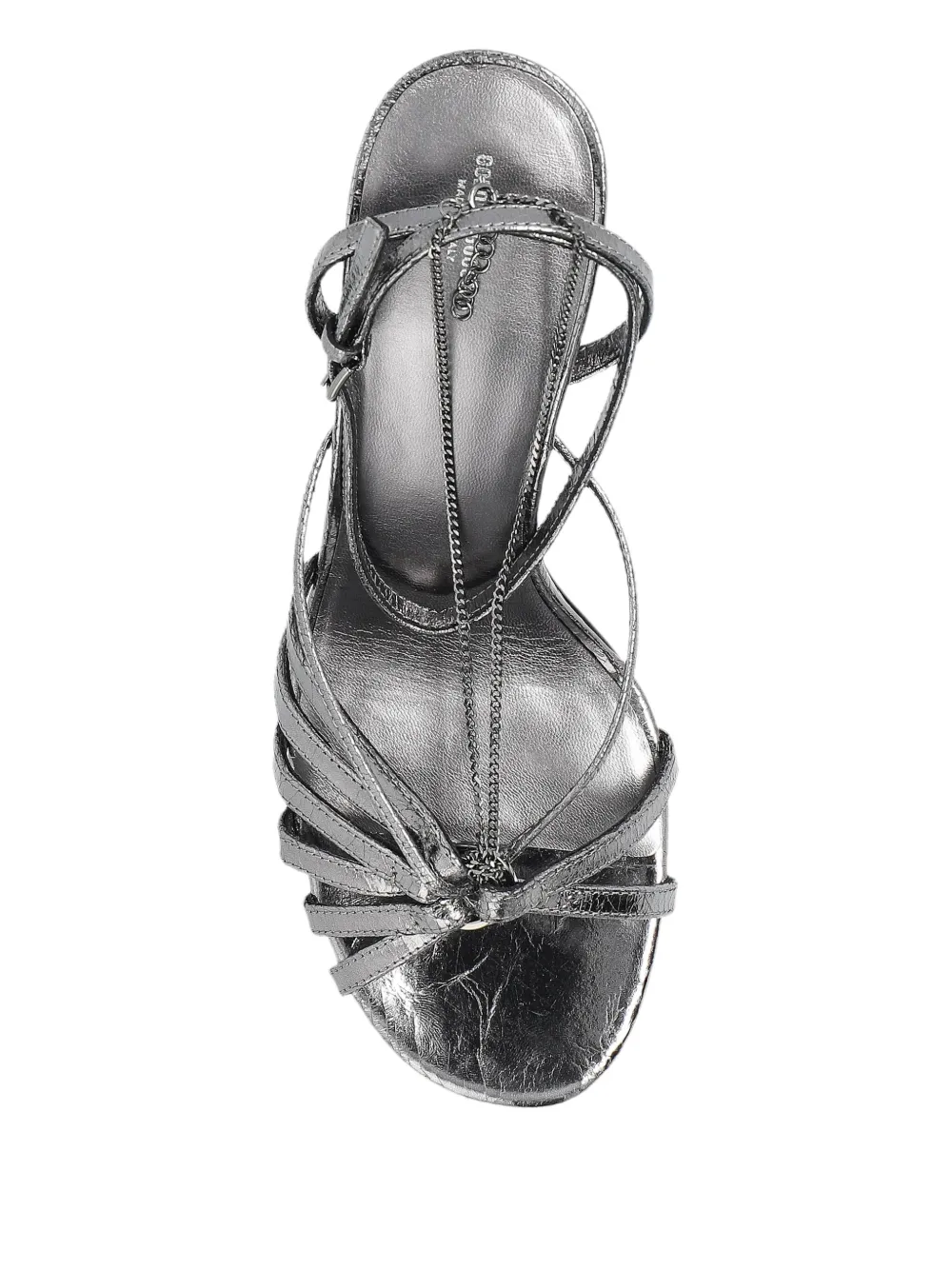 Shop Golden Goose 95mm Leather Sandals In Silber