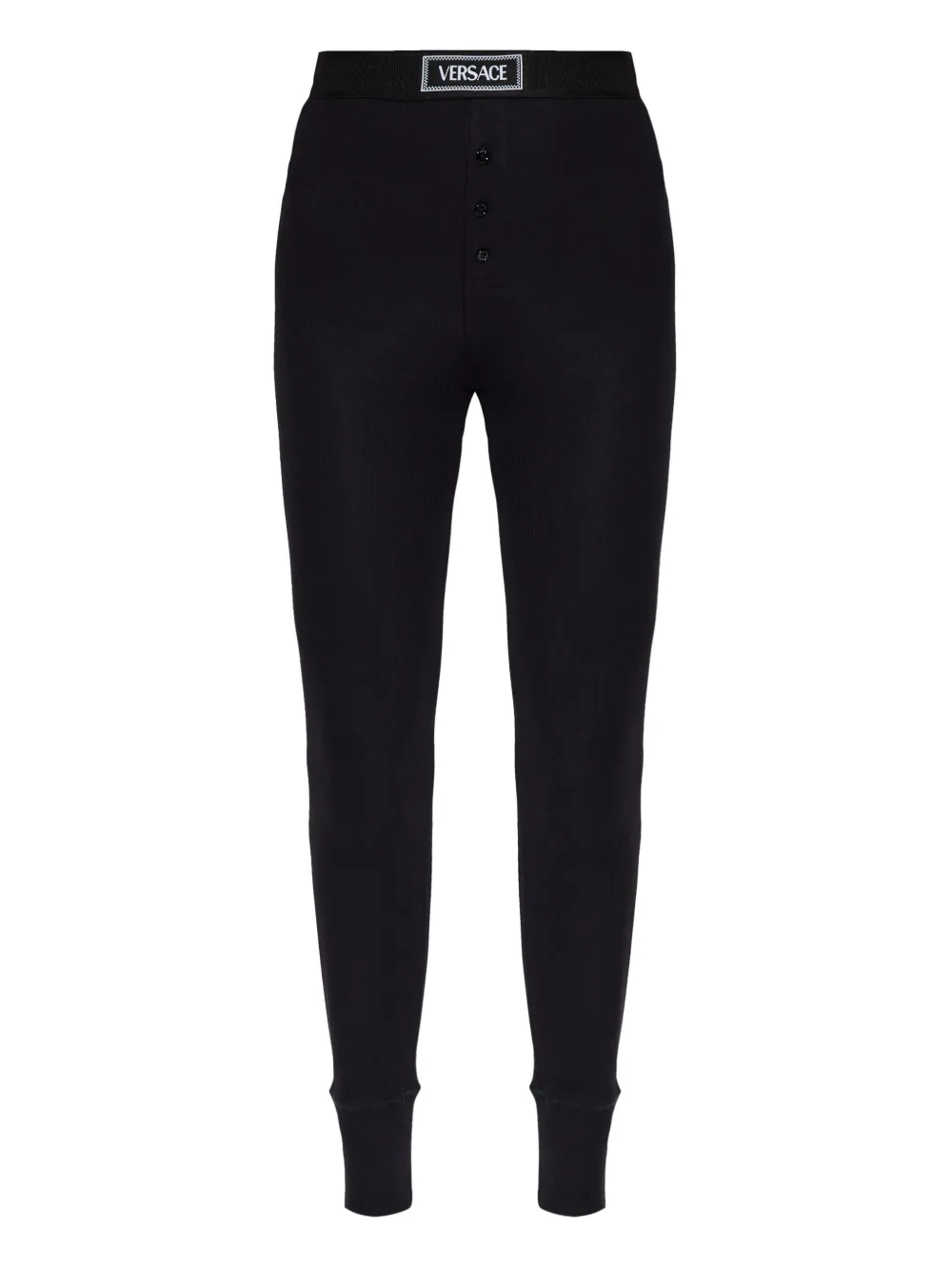 Versace Legging met logopatch Zwart