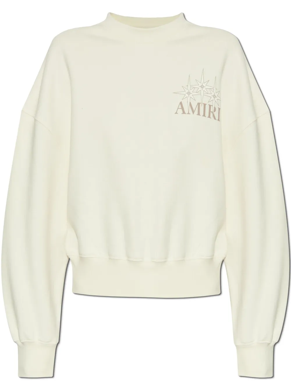 Amiri Starburst Crop Crewneck Sweatshirt In White