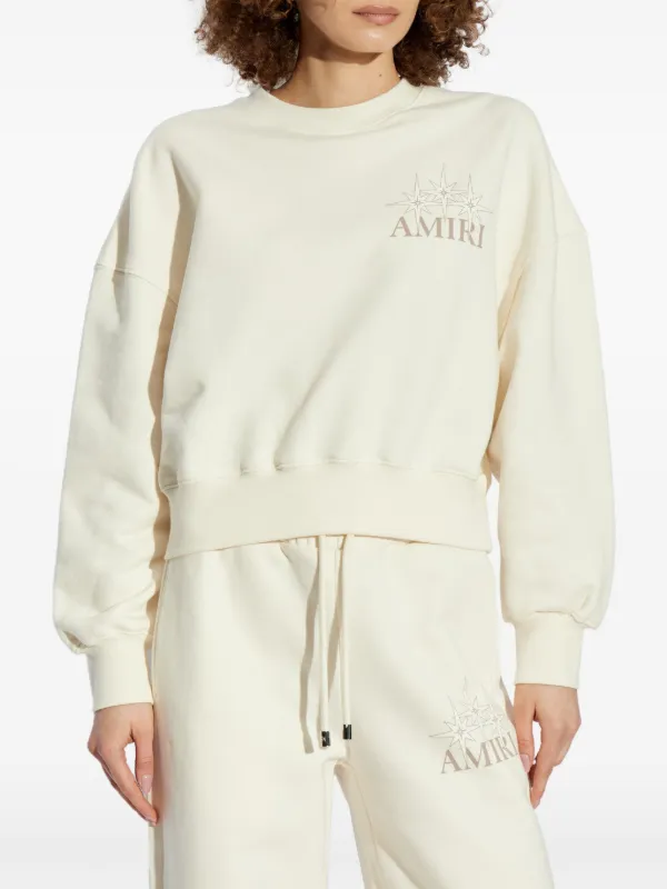 AMIRI logo-print Cotton Sweatshirt | White | FARFETCH