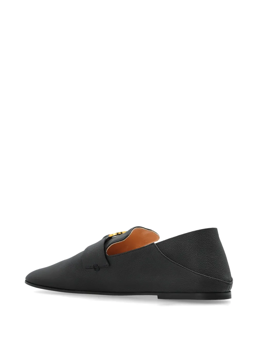 Odissì leather slippers Black