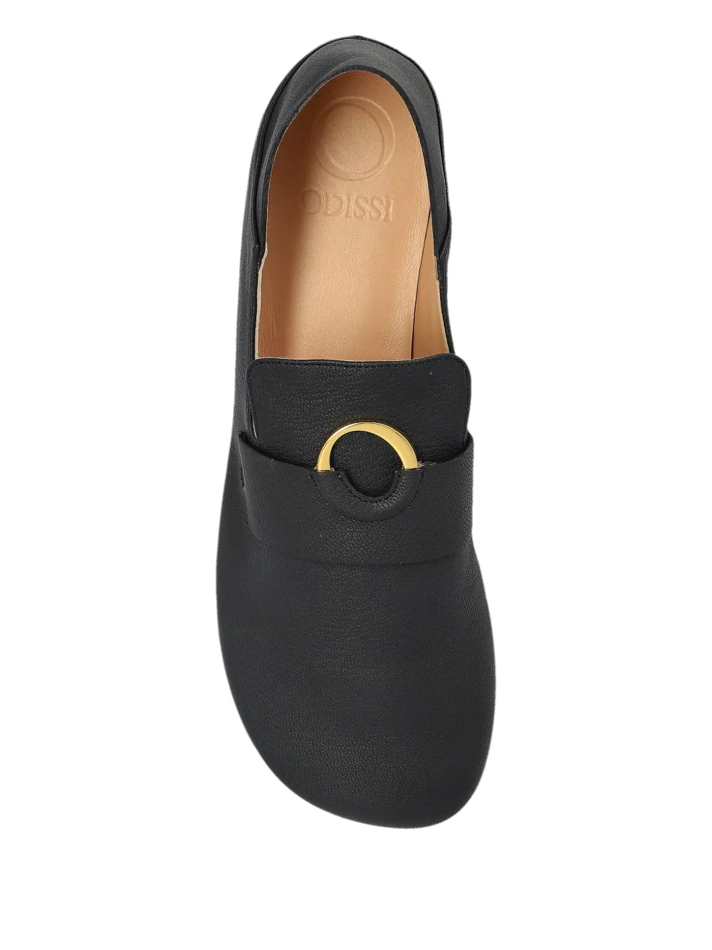 Odissì leather slippers Black