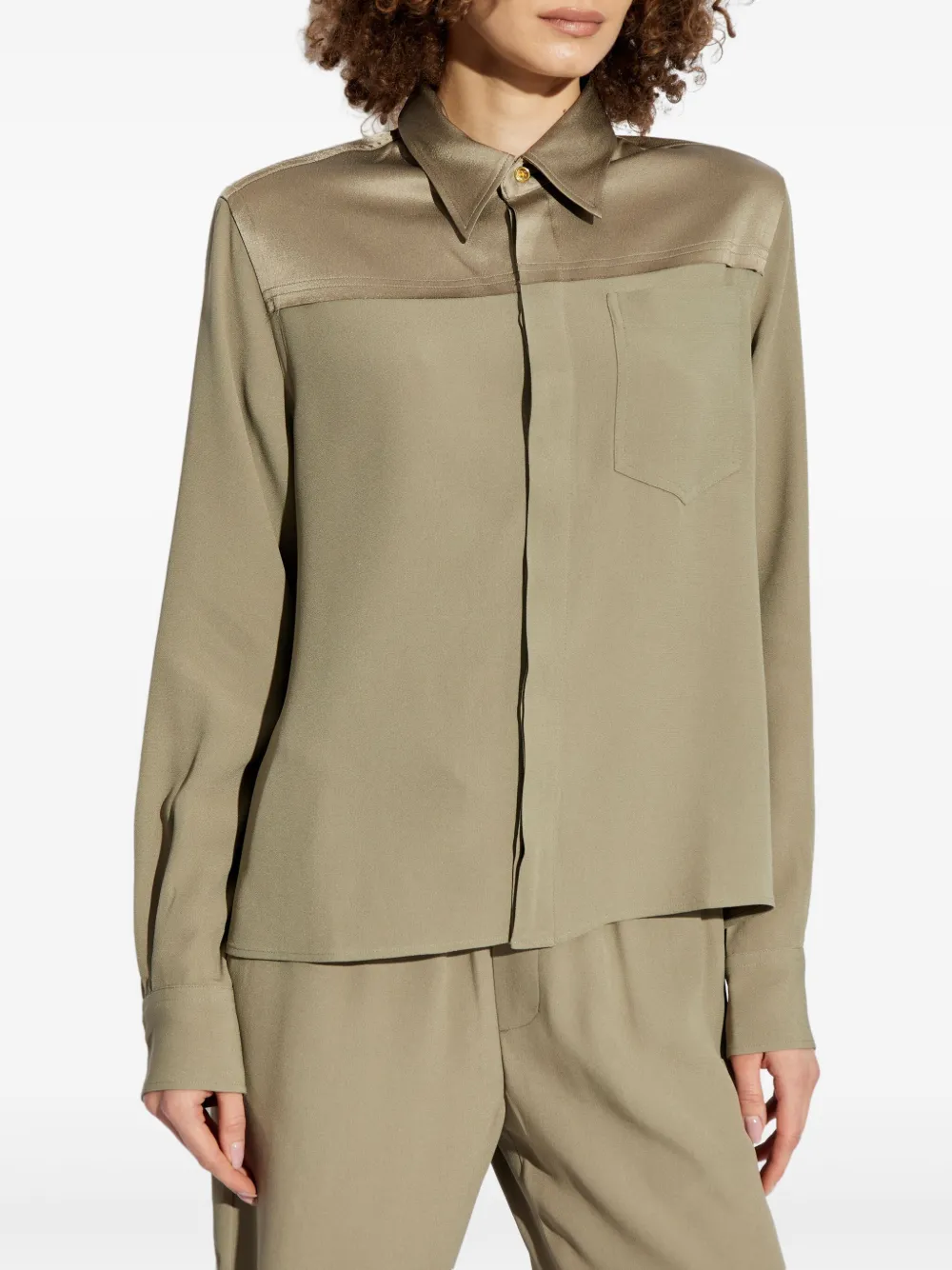  Ami Paris Pointed-collar Shirt - Neutrals 