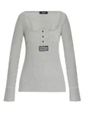 Versace ribbed-knit Henley T-shirt - Grey