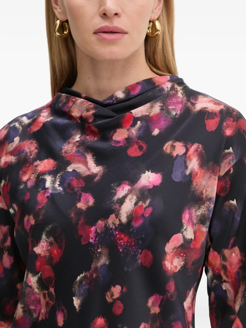 A.L.C. Georgia blouse met open rug Blauw