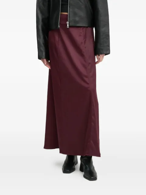 AERON satin-panelled maxi skirt