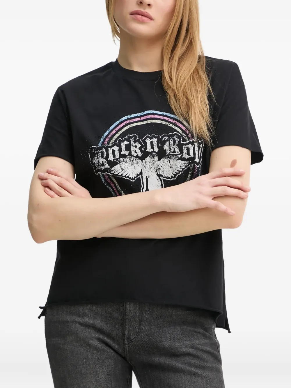 Zadig & Voltaire Womens Tommer Text-print Organic Cotton-jersey T-shirt Black In Black