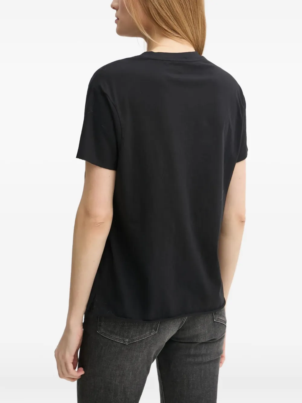 Zadig & Voltaire Womens Tommer Text-print Organic Cotton-jersey T-shirt Black In Black