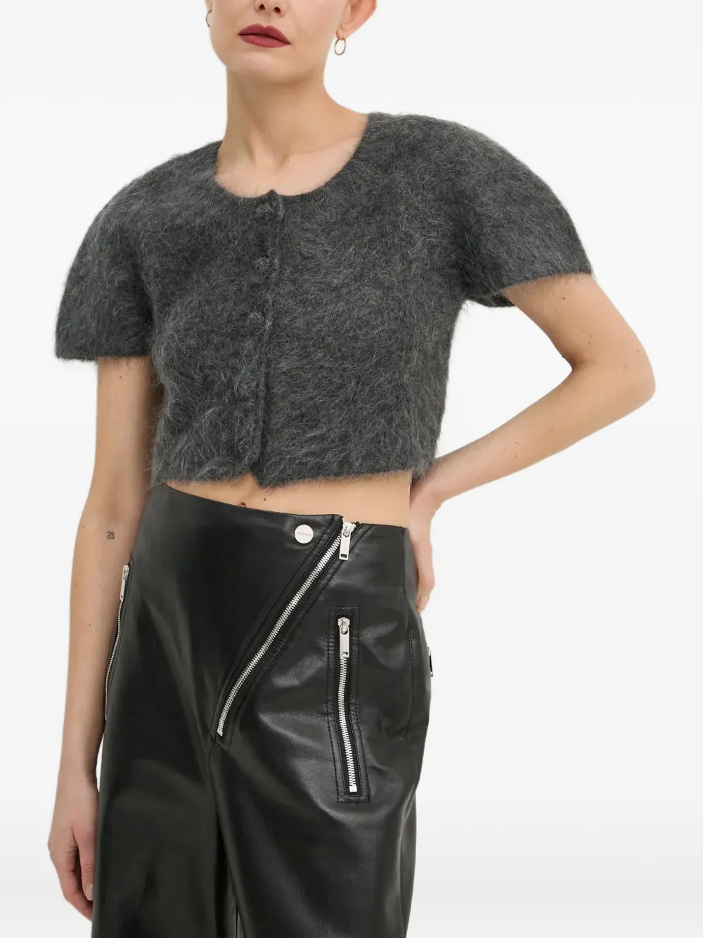 By Malene Birger Zhara buttoned short-sleeve cardigan | Grey | Image 1