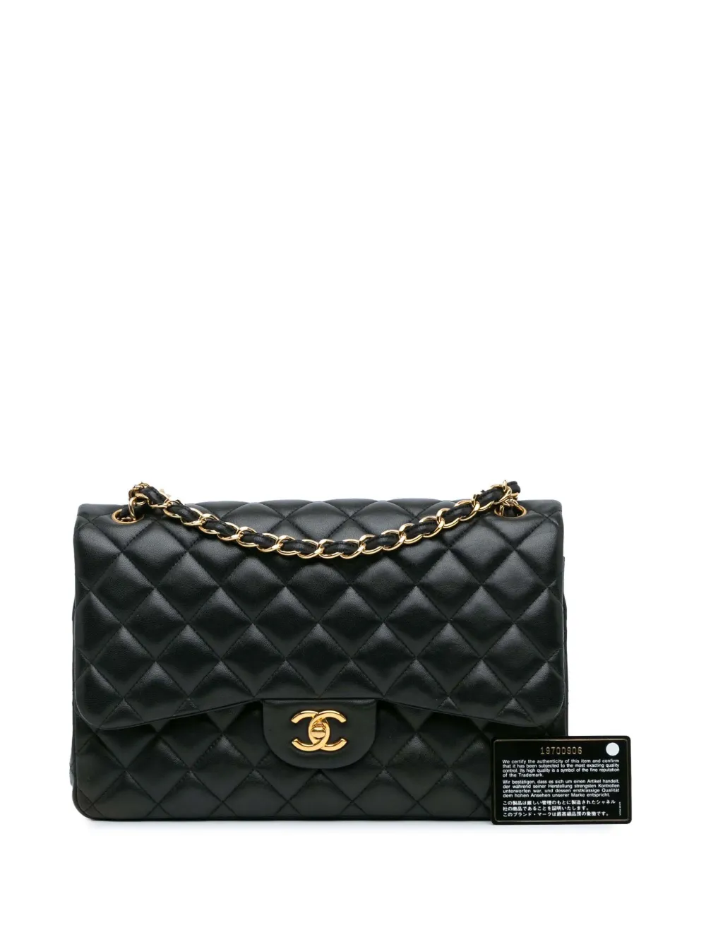 CHANEL Pre-Owned 2014 Jumbo Classic Lambskin Double Flap shoulder bag - Zwart