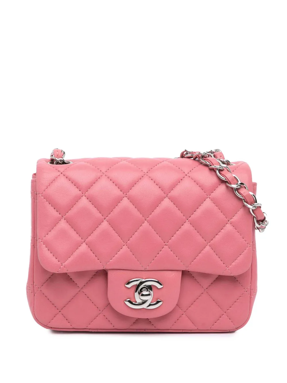 CHANEL Pre-Owned 2013-2014 Mini Square Classic Lambskin Single Flap crossbody bag - Rosa