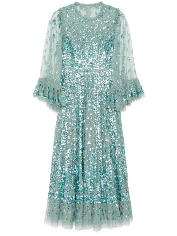 needle and thread blue dress Celia Long Sleeve Mini Dress