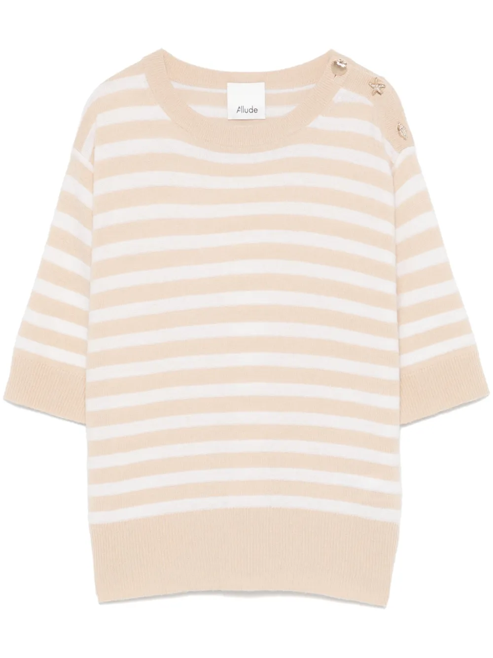 Allude Gestreept T-shirt Beige