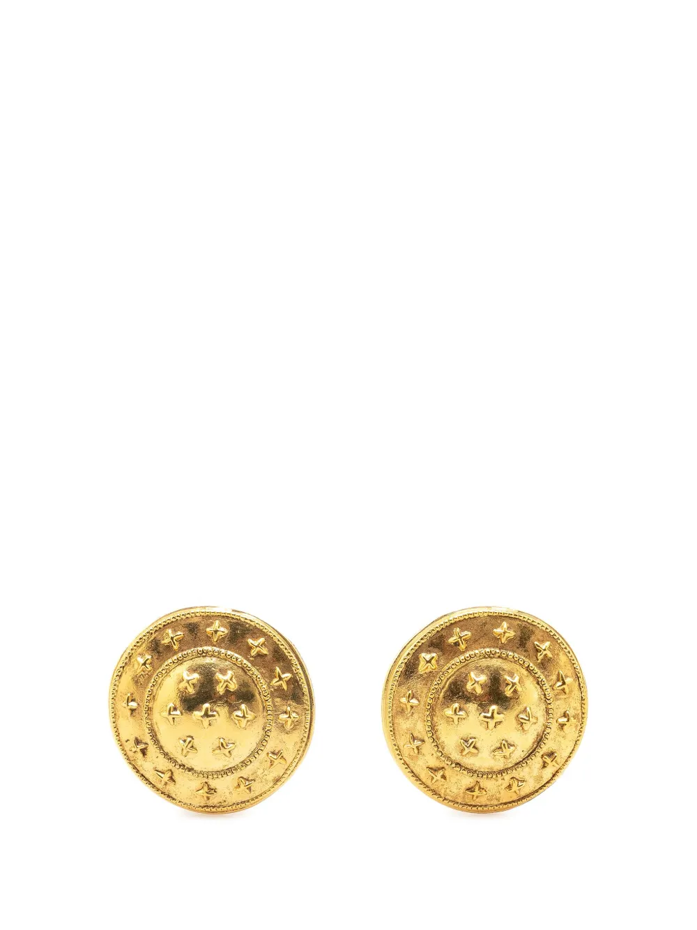 CHANEL Pre-Owned 1970-1980 Gold Plated Round Clip on Earrings costume earrings | Gold | Image 1