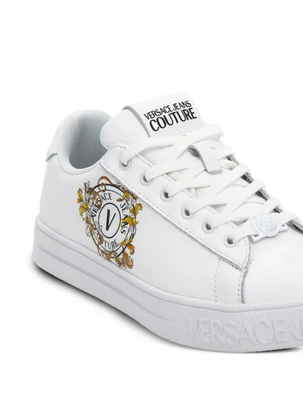 Versace Jeans Couture Tenis Con Logo Estampado Blanco FARFETCH CO