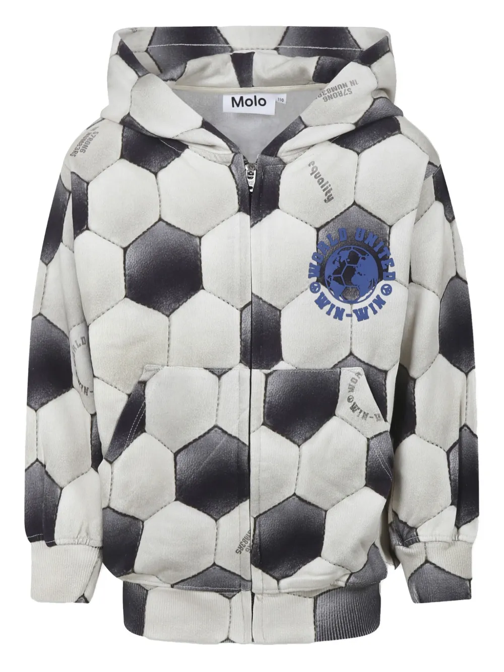 Molo Hoodie met voetbalpatroon Beige