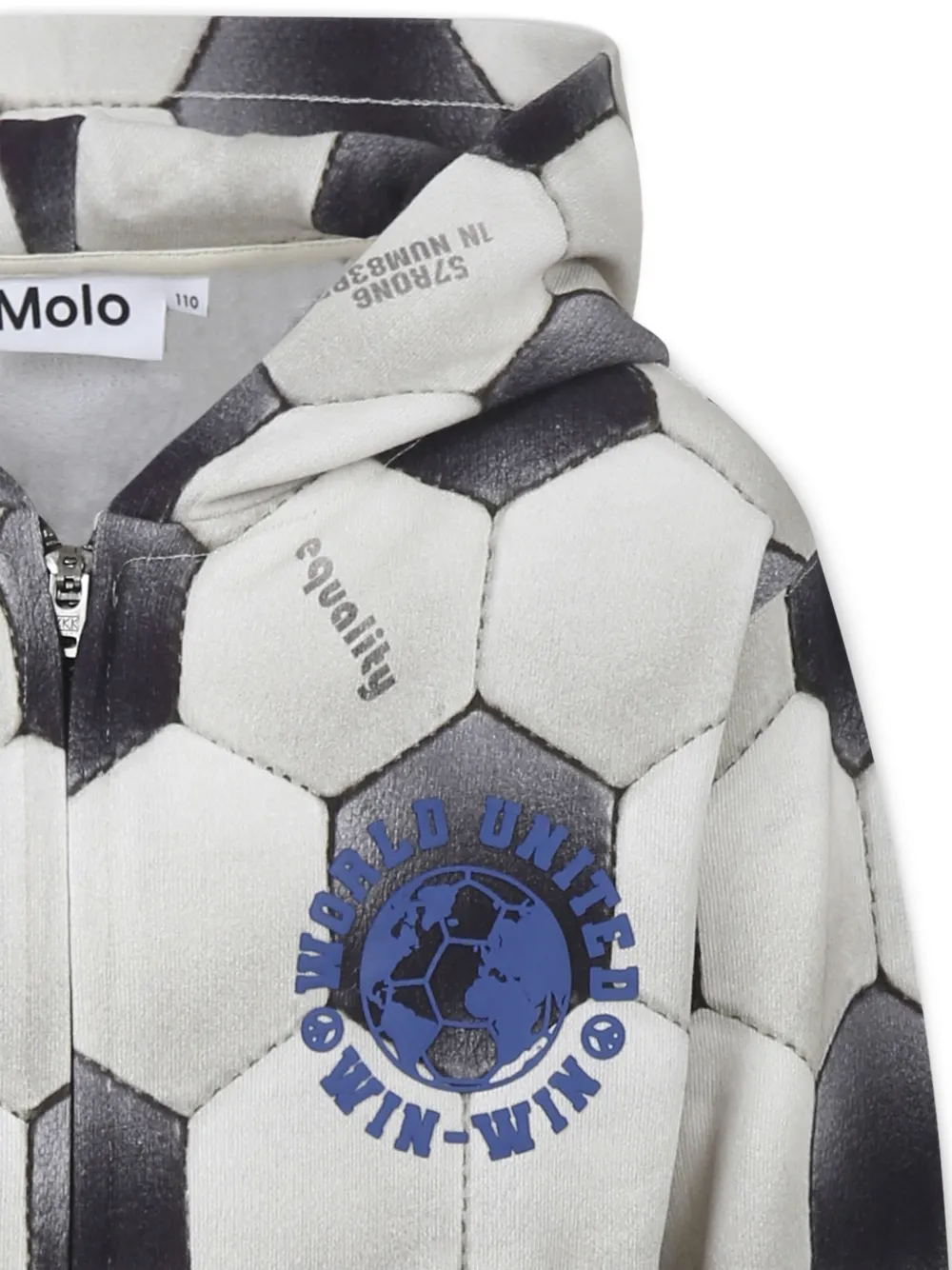 Molo Hoodie met voetbalpatroon Beige