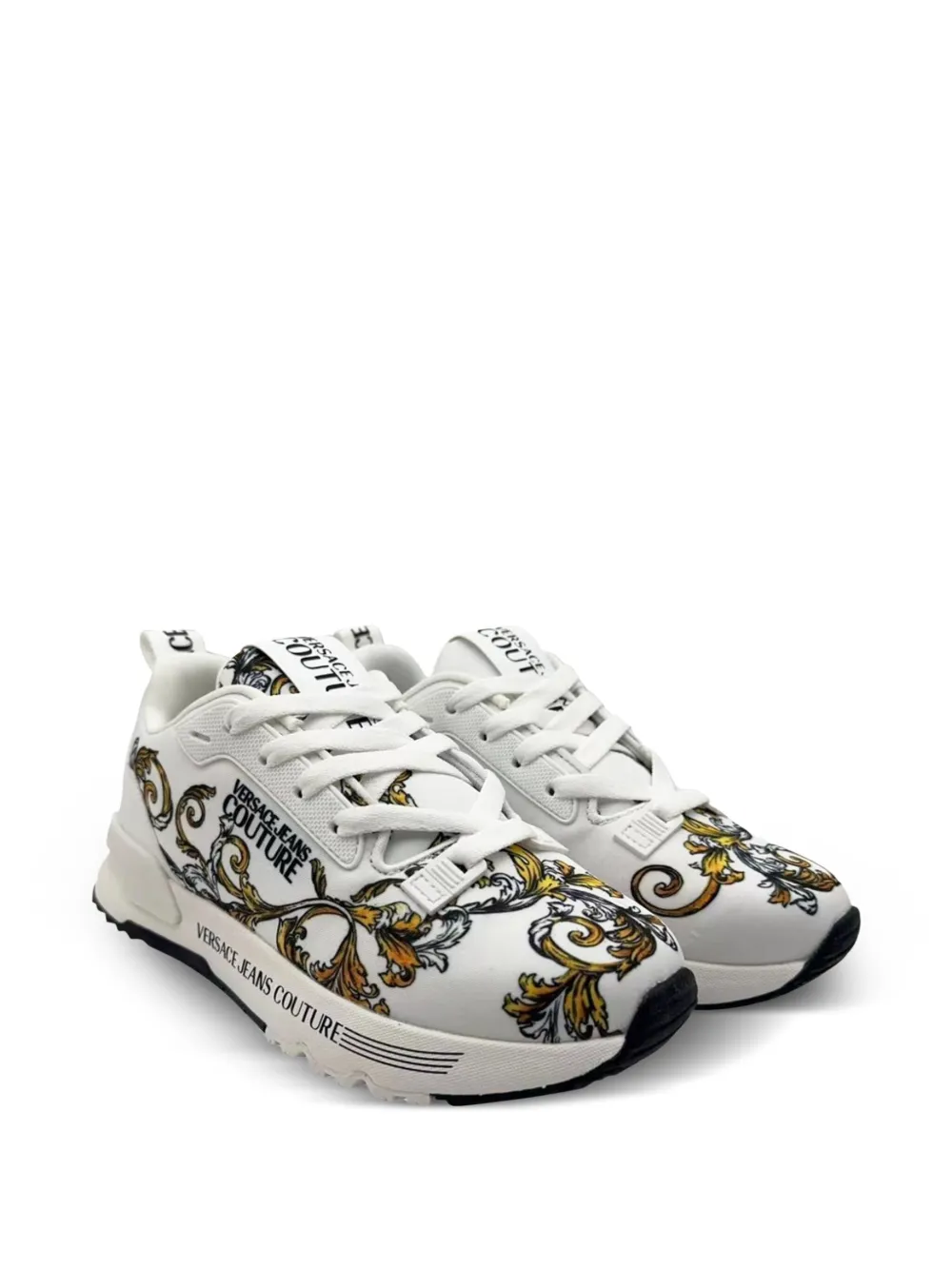 Versace Jeans Couture Sneakers met barokprint - Wit