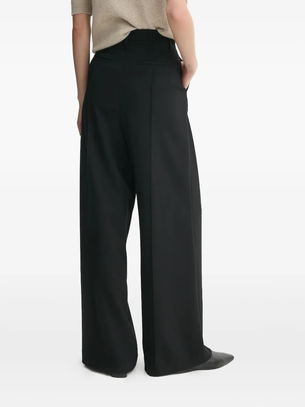 HERSKIND wide-leg high-waisted trousers - Zwart