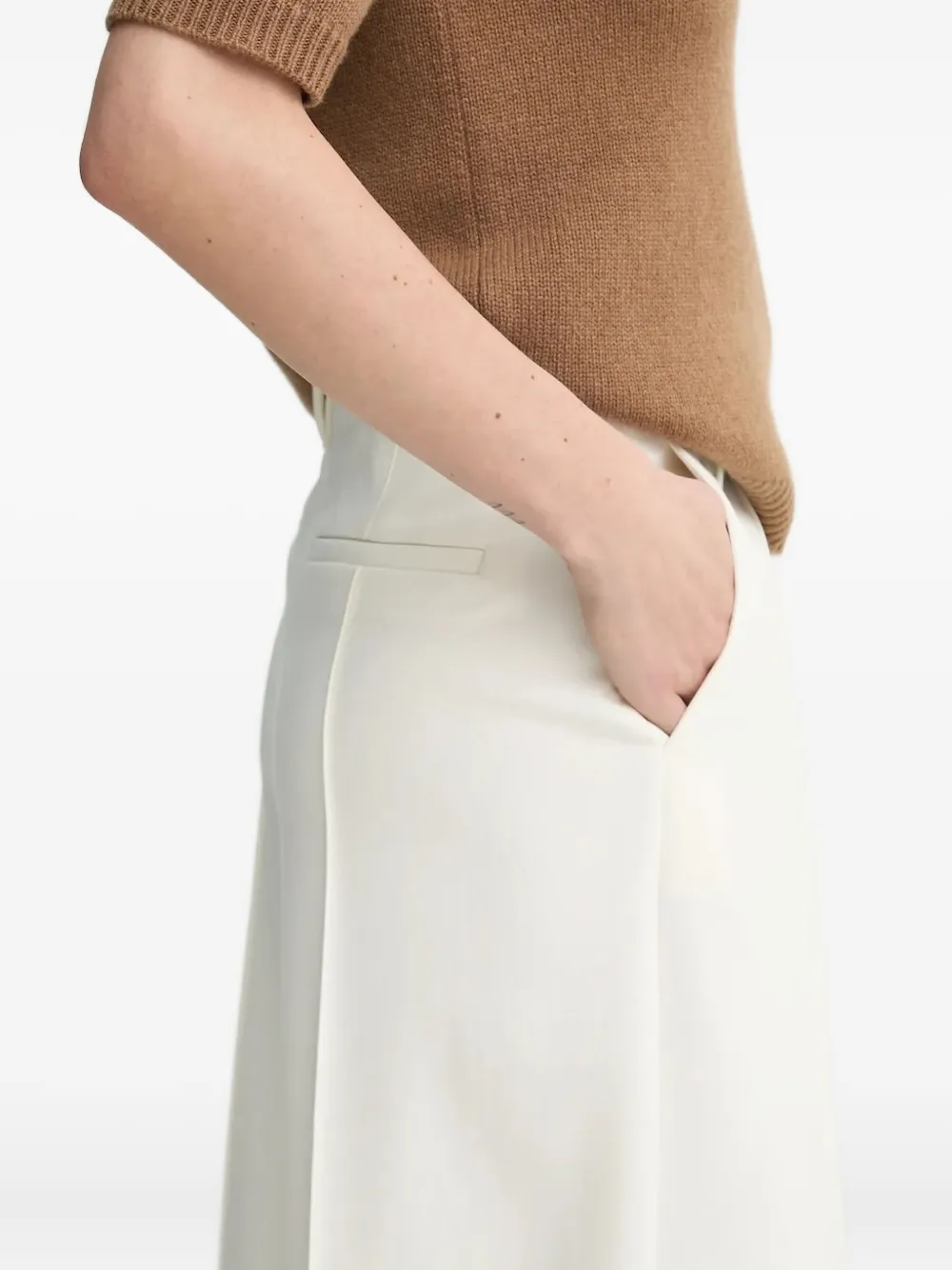 HERSKIND Kimberly broek met wijde pijpen Beige
