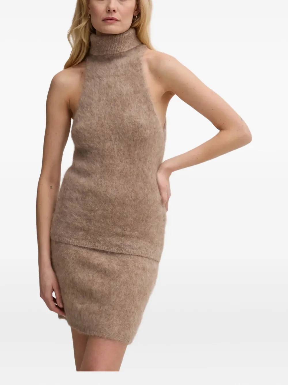 Gestuz Sana Knitted Mini Skirt In Gray
