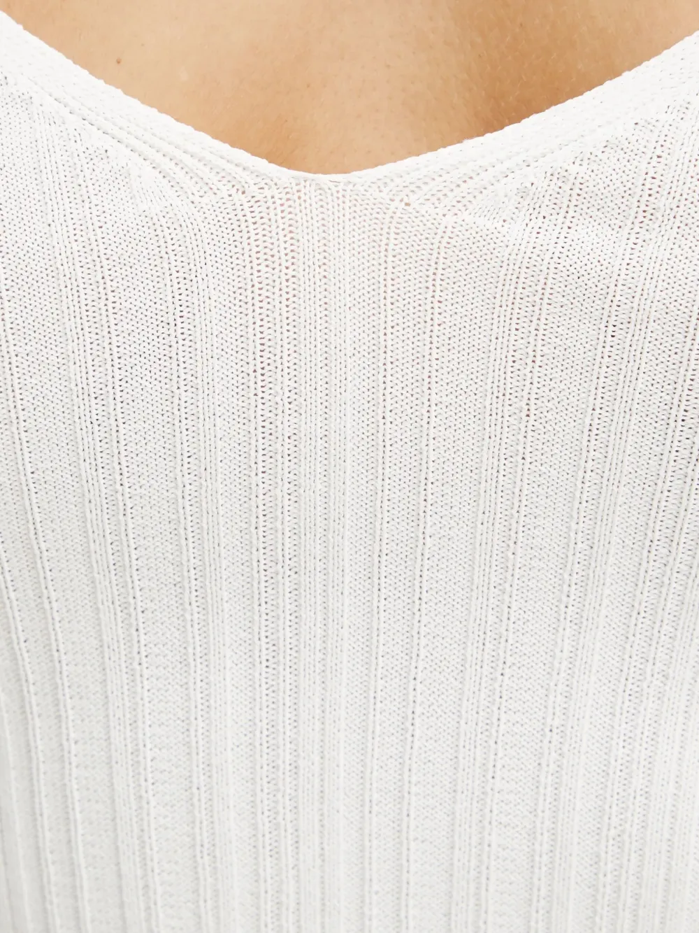 Ivy & Oak Geripptes Tanktop Mit V-ausschnitt In White
