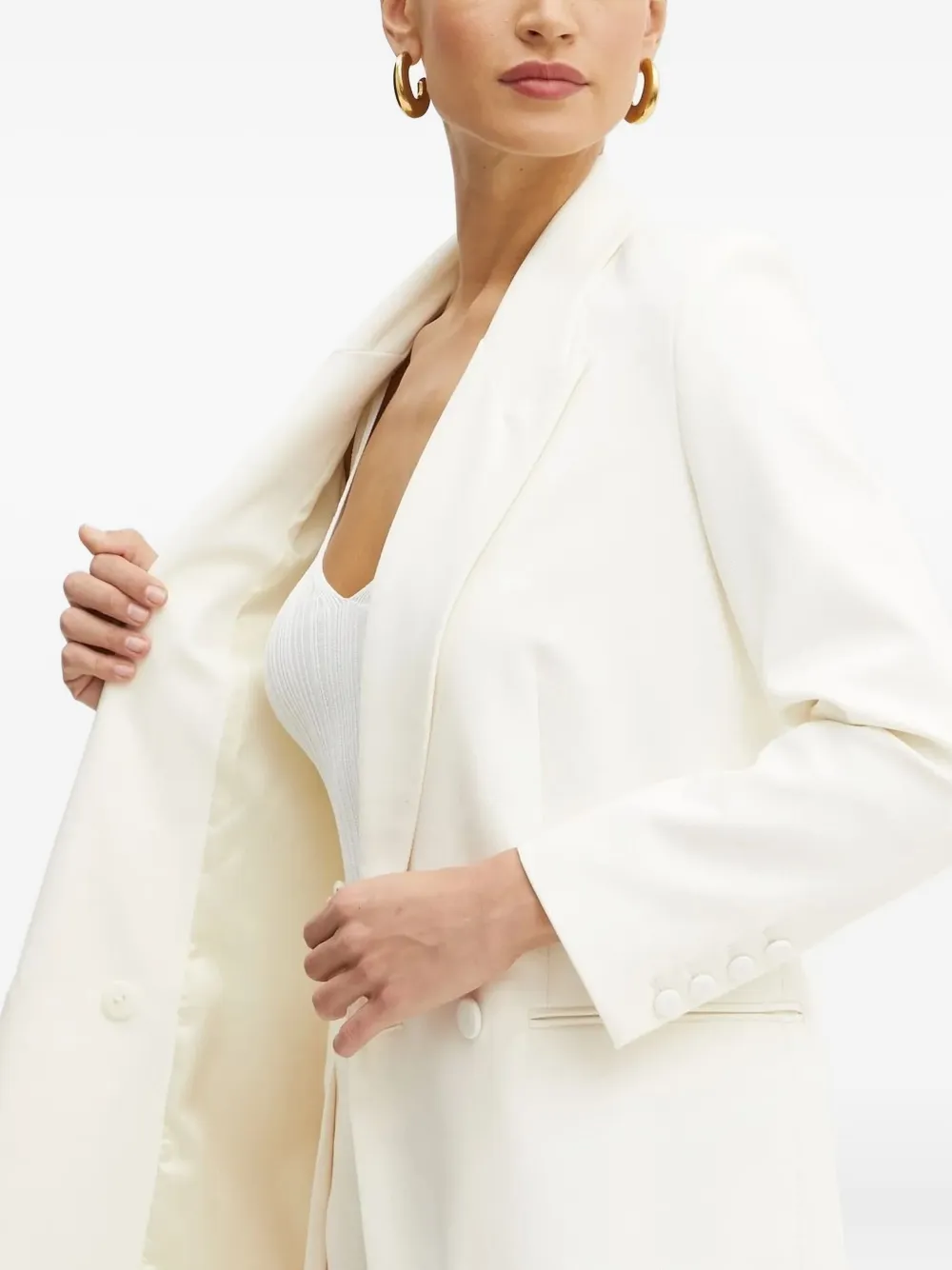 Ivy & Oak Double-breasted Buttoned Blazer In White