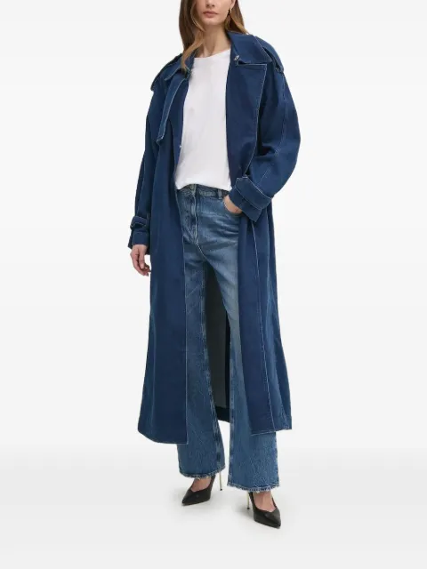  IVY OAK belted denim trench coat