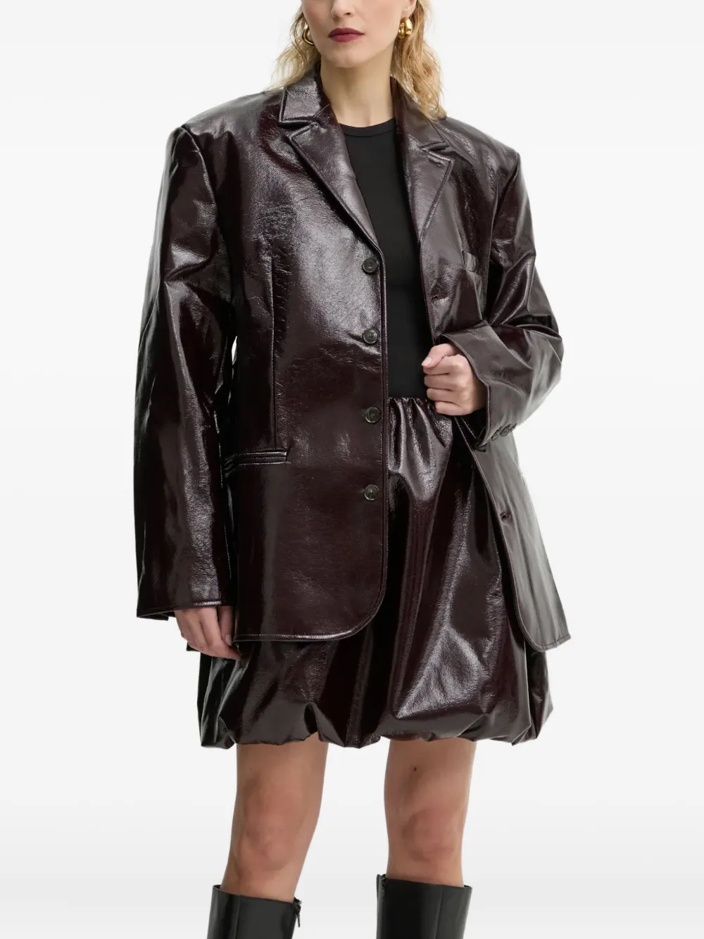 Herskind Pocket Button Overshirt In Brown