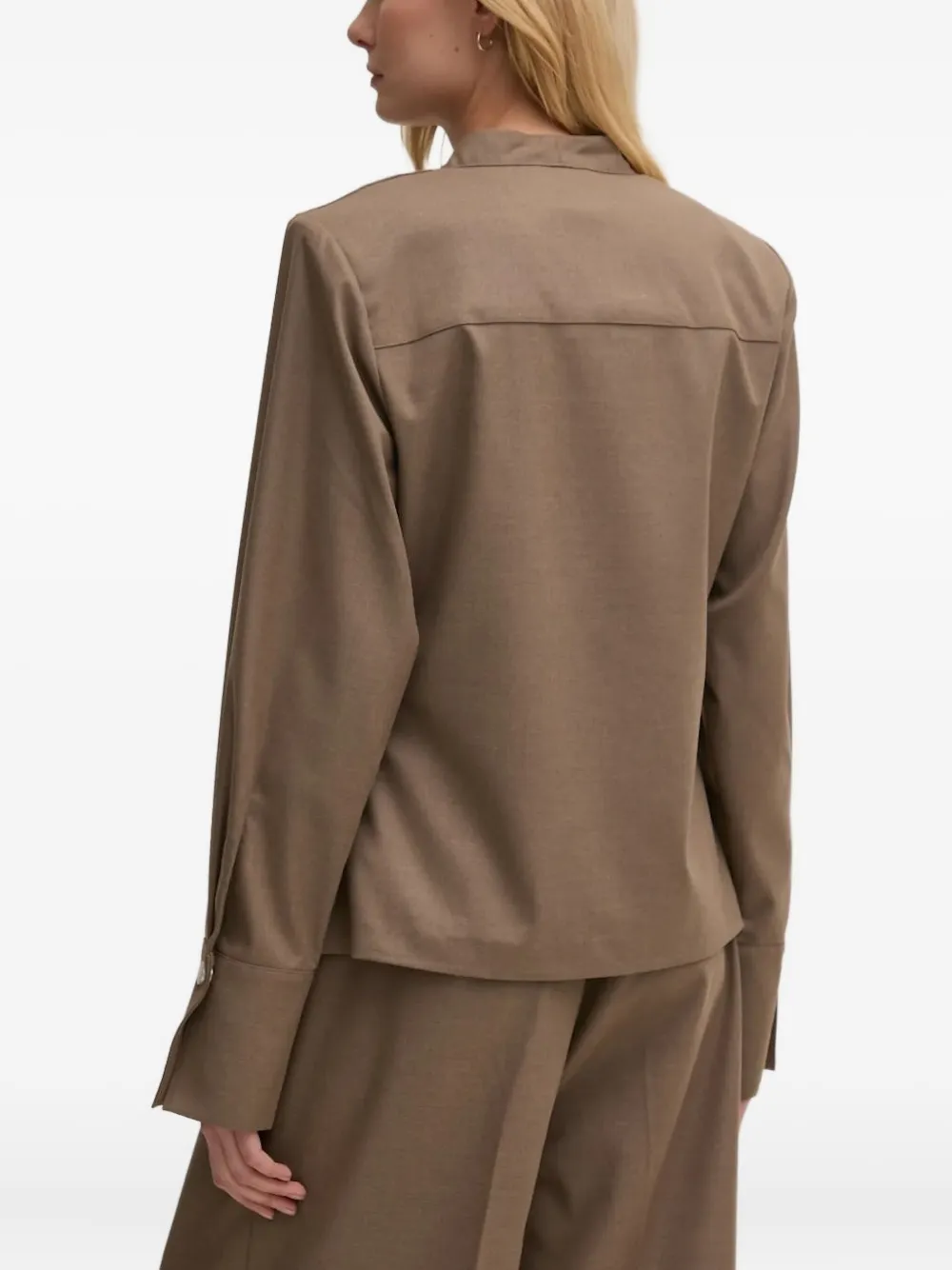 Gestuz Wrap-effect Belted Top In Burgundy