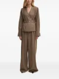 Gestuz wrap-effect belted top - Brown