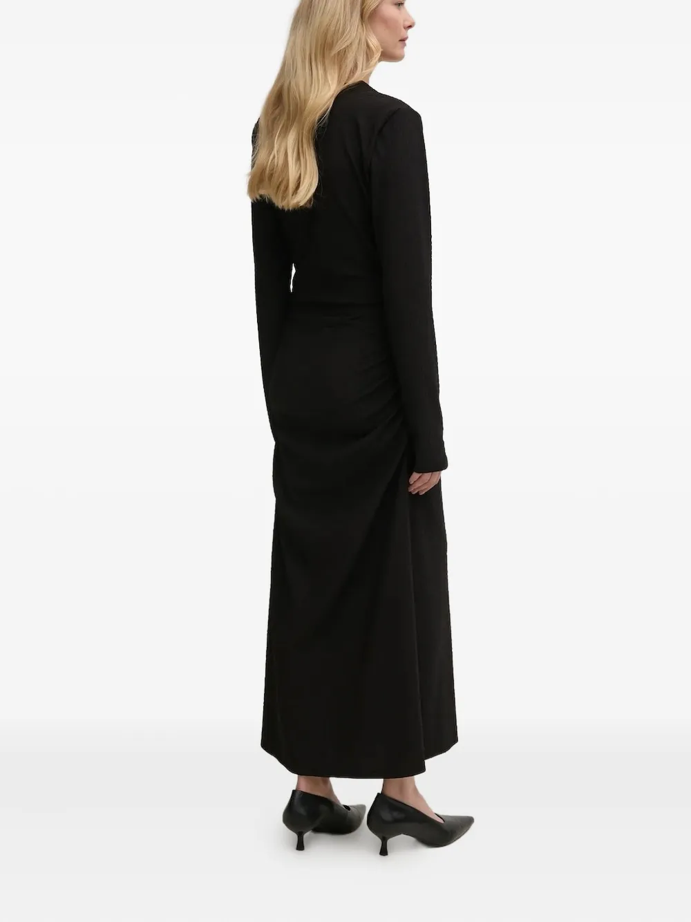 Gestuz v-neck ruched dress - Zwart