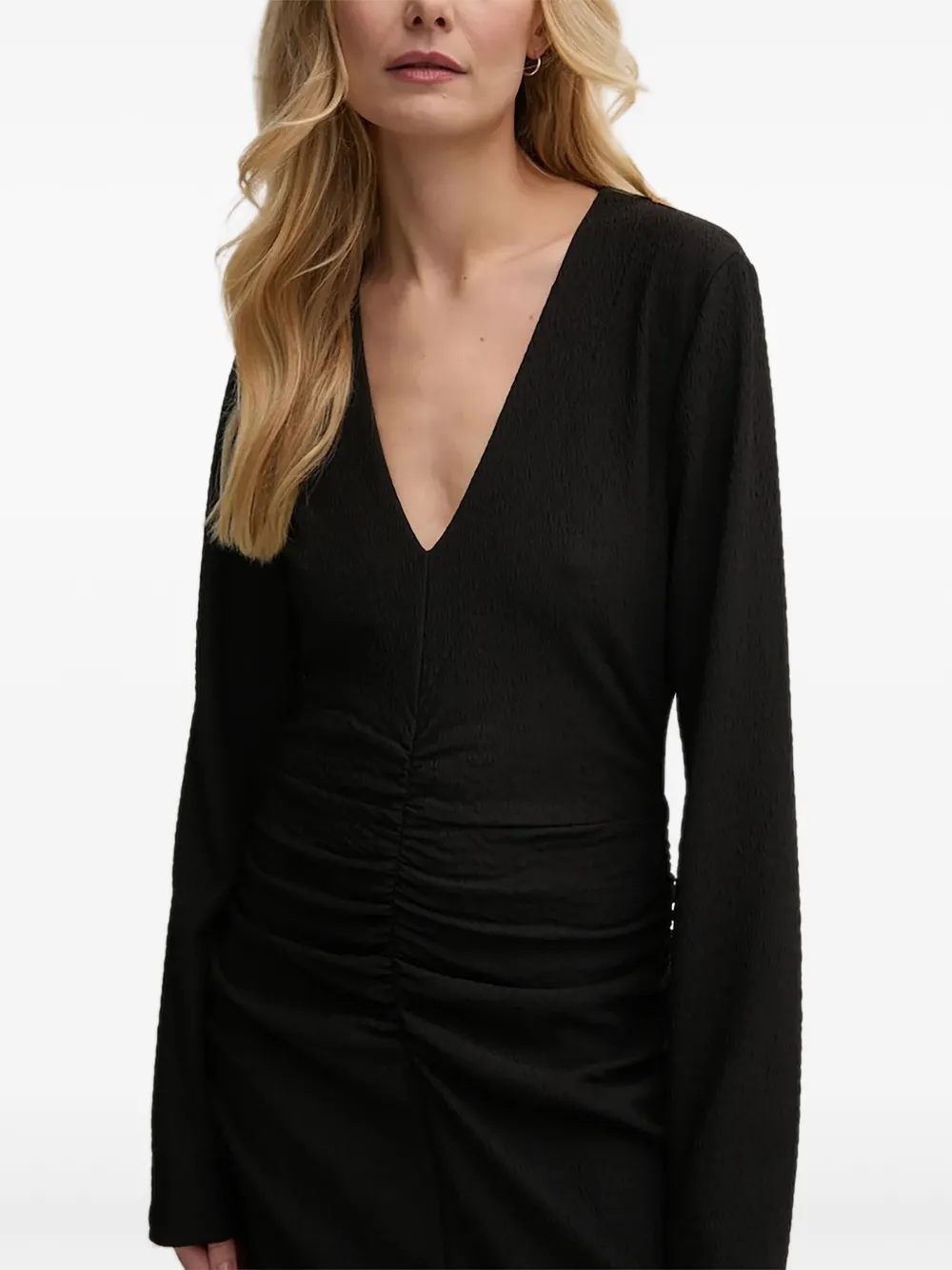 Gestuz v-neck ruched dress | Black | Image 1