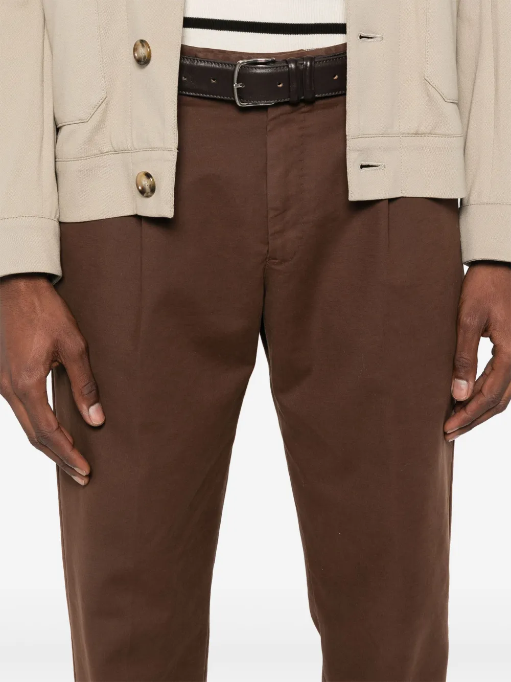 Pt Torino Tapered Trousers In Brown