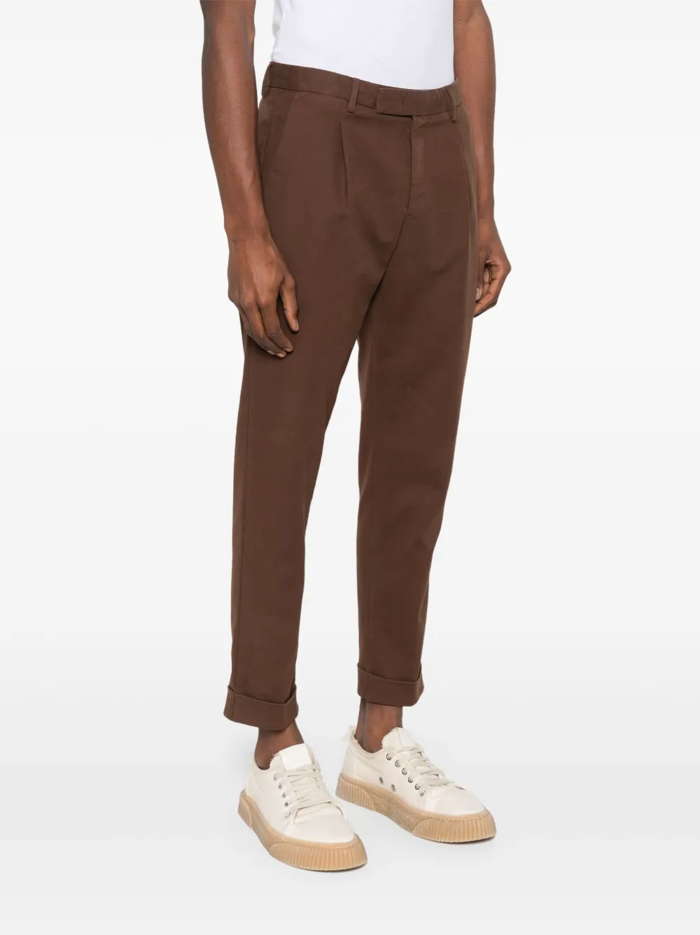 Pt Torino Tapered Trousers In Brown
